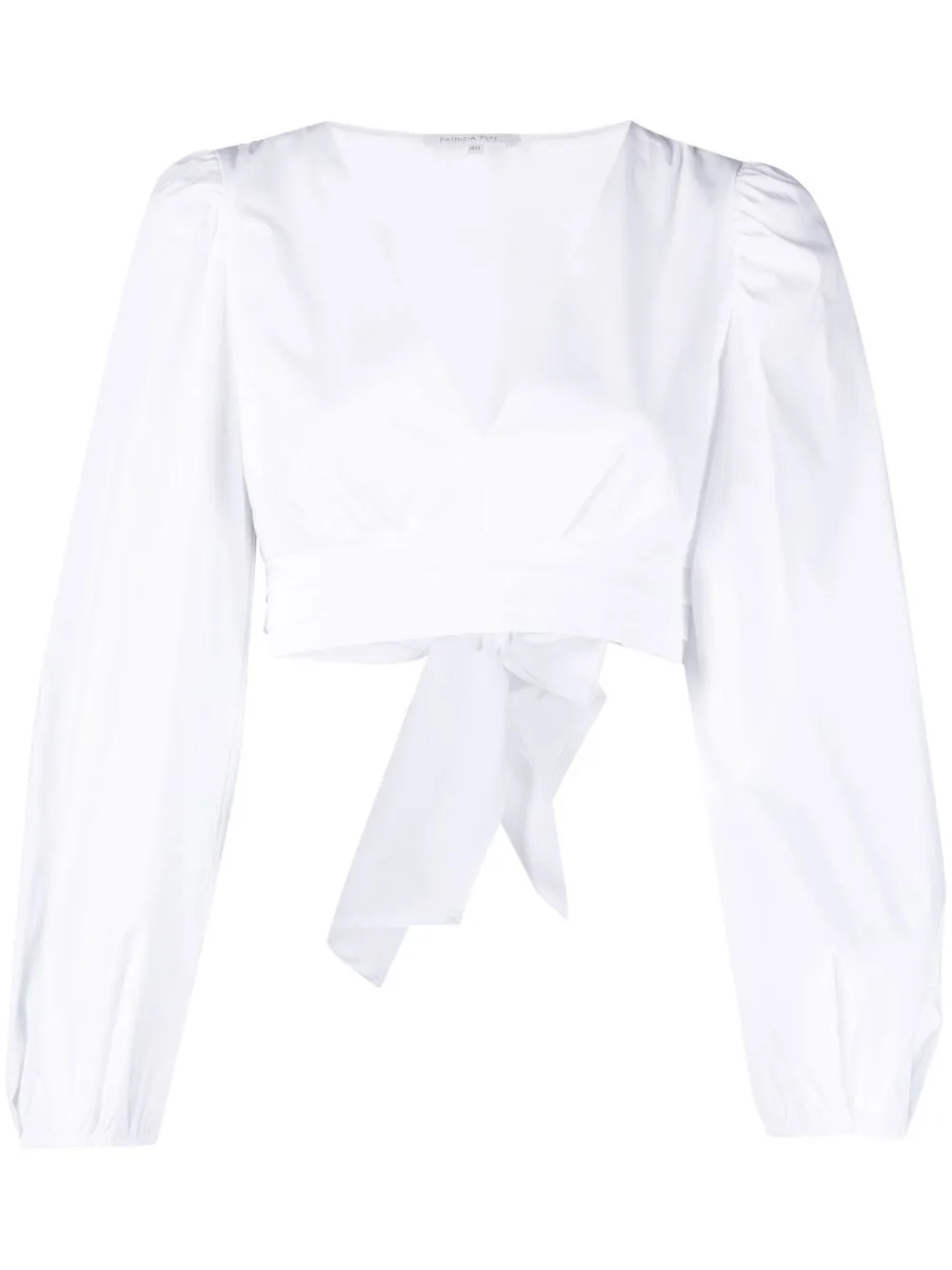 

Patrizia Pepe camisa corta con mangas farol - Blanco