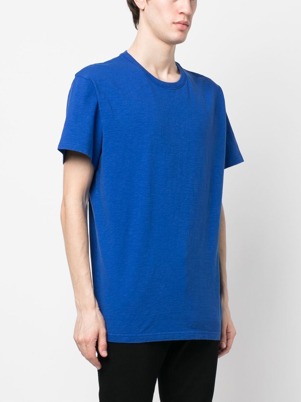 Shop Closed Round-neck Organic-cotton T-shirt In 蓝色