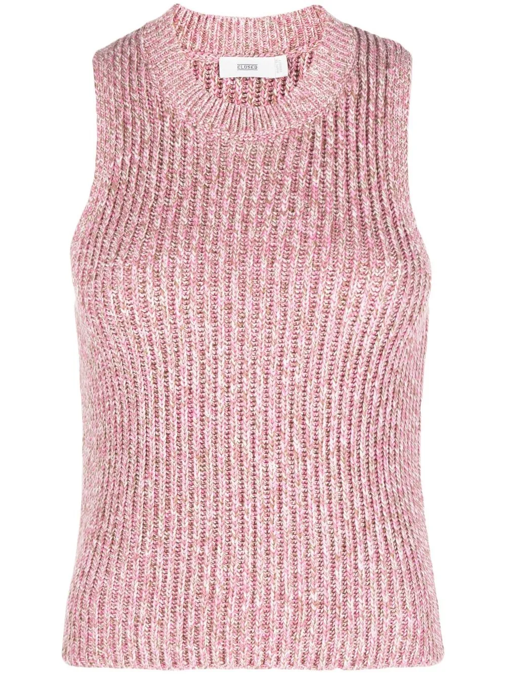 

Closed organic-cotton knitted top - Pink