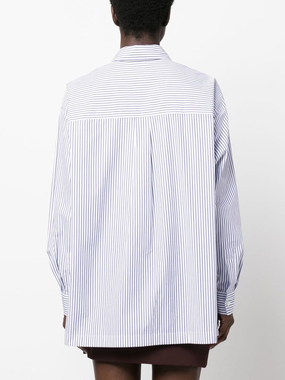Shop Closed Striped Organic Cotton Shirt In White