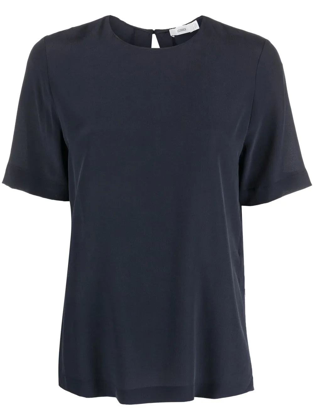 

Closed side-slit silk T-shirt - Blue