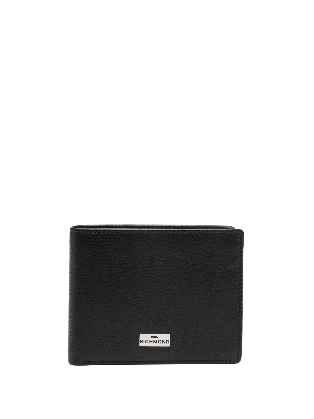 

John Richmond logo-plaque leather wallet - Black