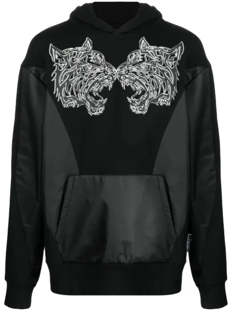Plein Sport hoodie con paneles y motivo Tiger