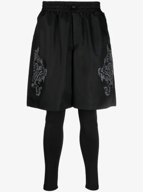 Plein Sport tiger-print running short-pants