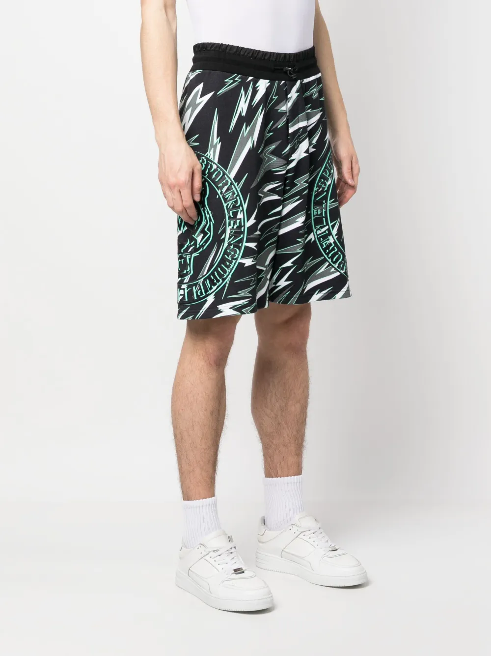 Shop Plein Sport Tiger-print Jogging Shorts In Black