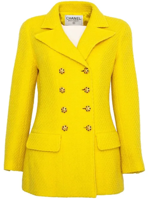 Veste en fil bouclé à boutonnière croisée (1996-1997) - CHANEL Pre-Owned - Modalova