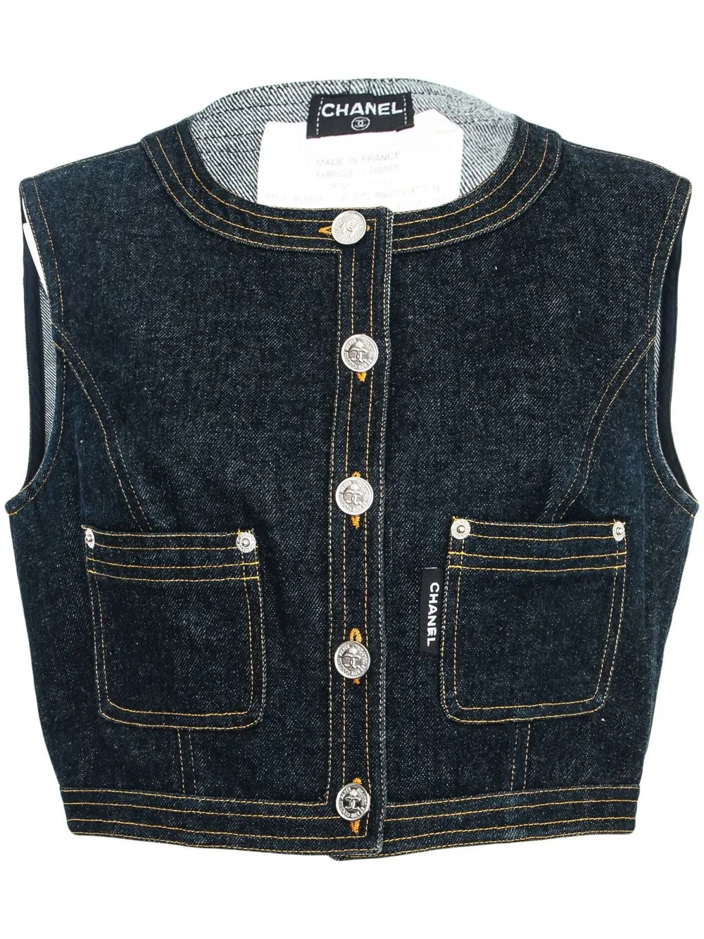 

Chanel Pre-Owned 1996-1997 denim vest - Blue