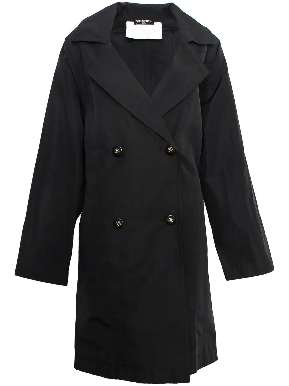 

Chanel Pre-Owned 1990s double-breasted silk coat - Black