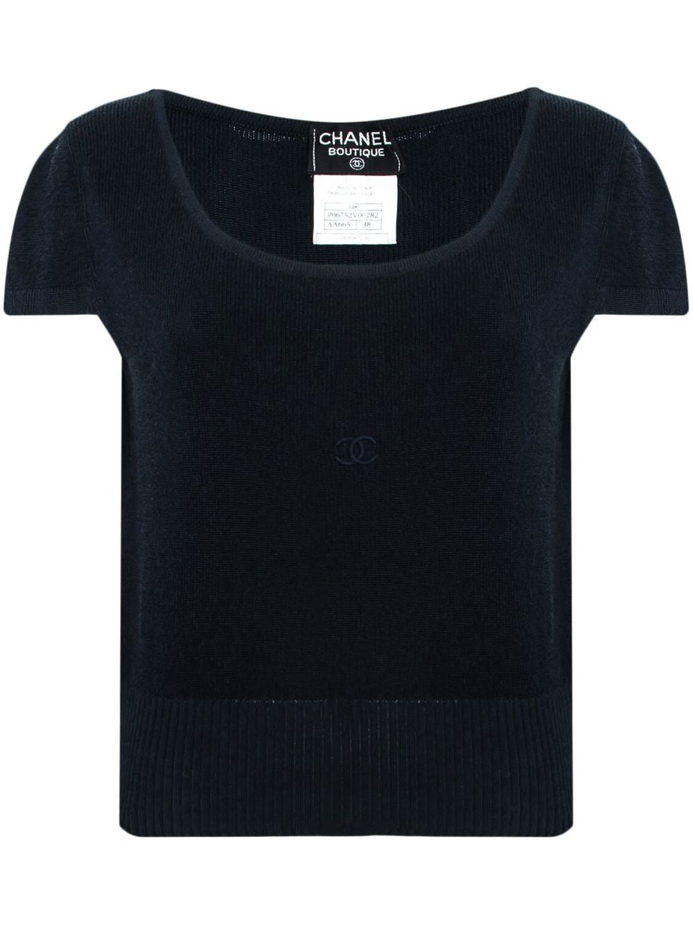 Image 1 of CHANEL Pre-Owned 1996-1997 logo knit top