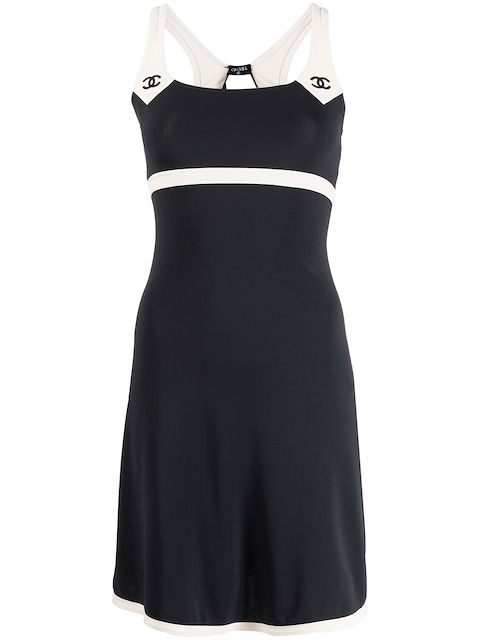CHANEL Pre-Owned 1990s CC square-neck minidress