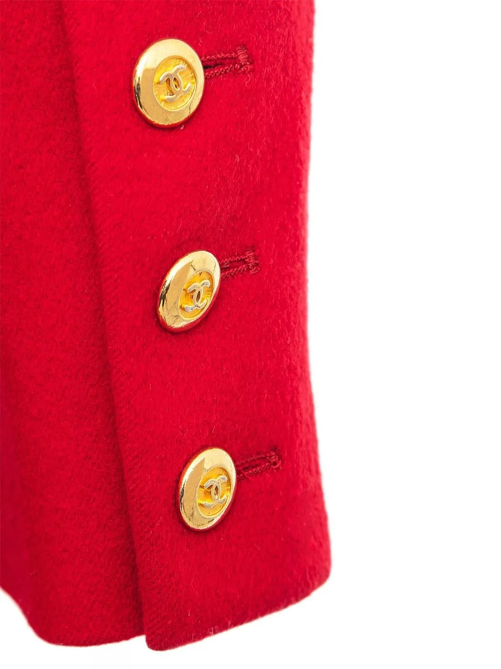 Pre-owned Chanel 1990s Double-breasted Coat In Red