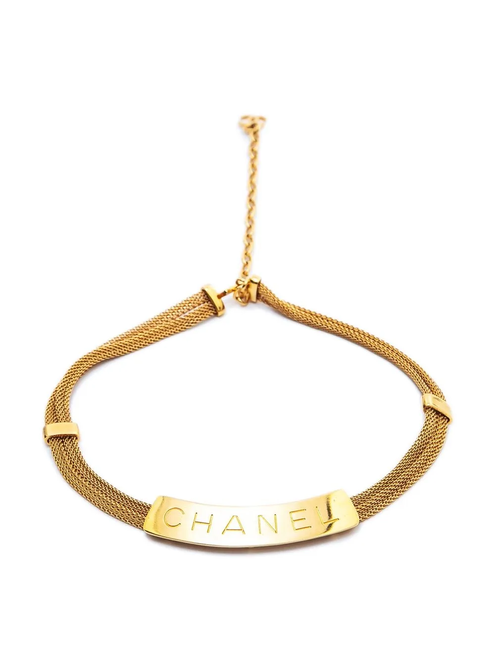 

Chanel Pre-Owned 1998 logo plaque necklace - Gold