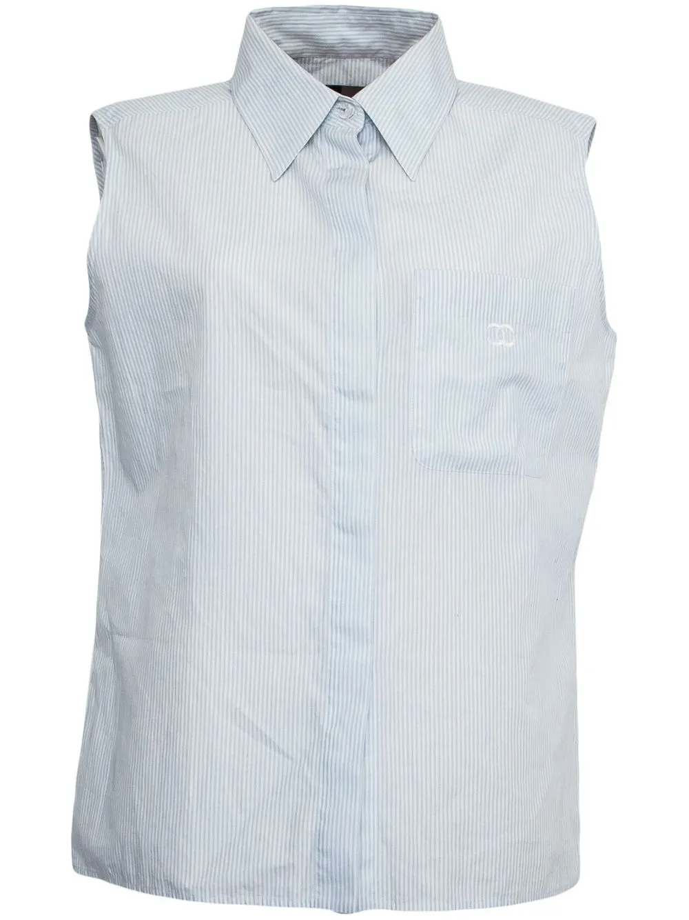 

Chanel Pre-Owned 1999-2000 striped blouse - Blue