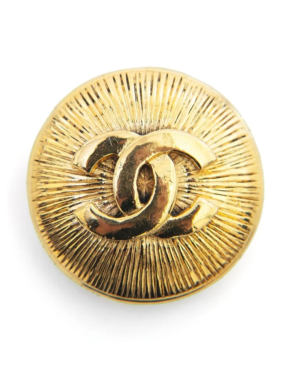 

Chanel Pre-Owned 1990s logo round brooch - Gold