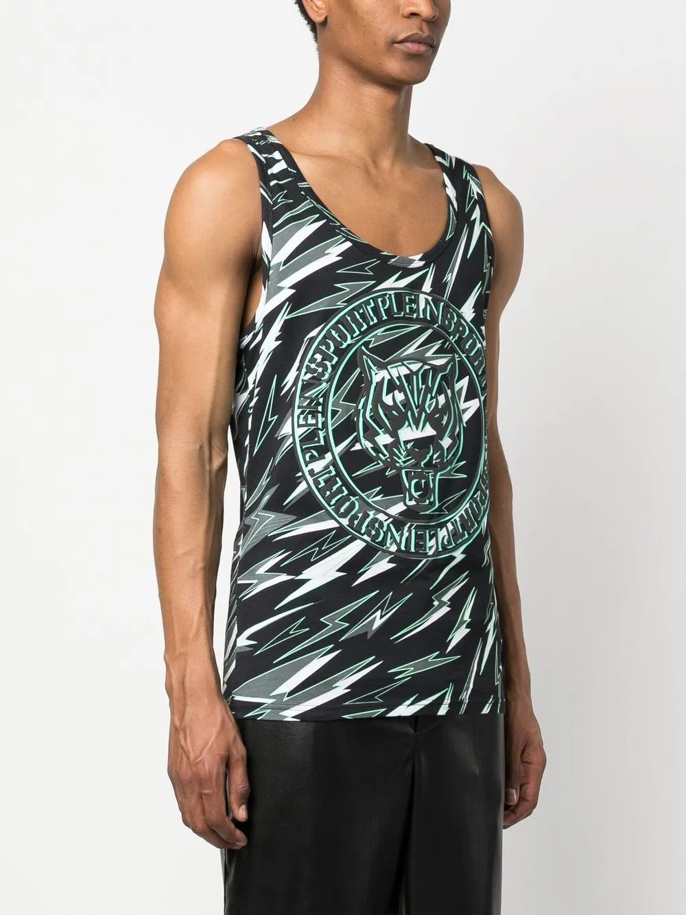 Shop Plein Sport Logo-print Tank Top In Schwarz