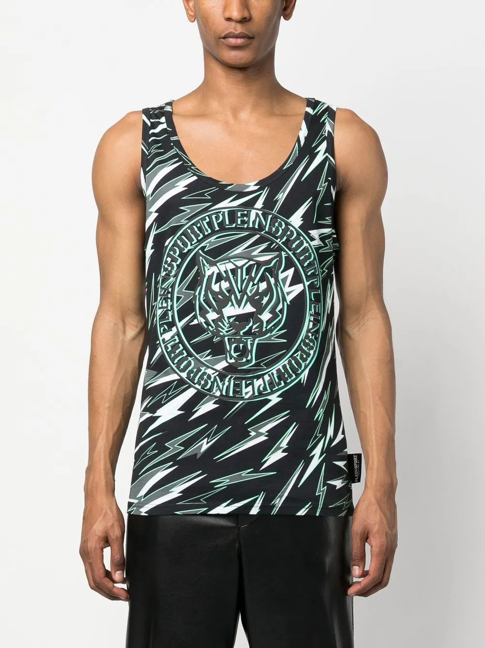 Shop Plein Sport Logo-print Tank Top In Schwarz