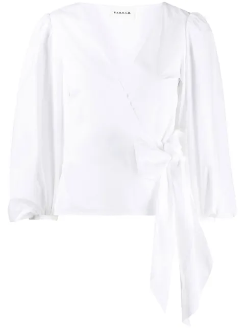 P.A.R.O.S.H. blouse satinée à manches crop