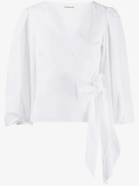 P.A.R.O.S.H. blouse satinée à manches crop