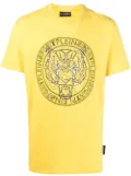 Plein Sport logo tiger-print T-shirt - Yellow