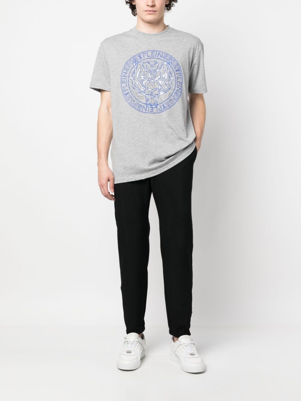 Shop Plein Sport Tiger-print T-shirt In Grau