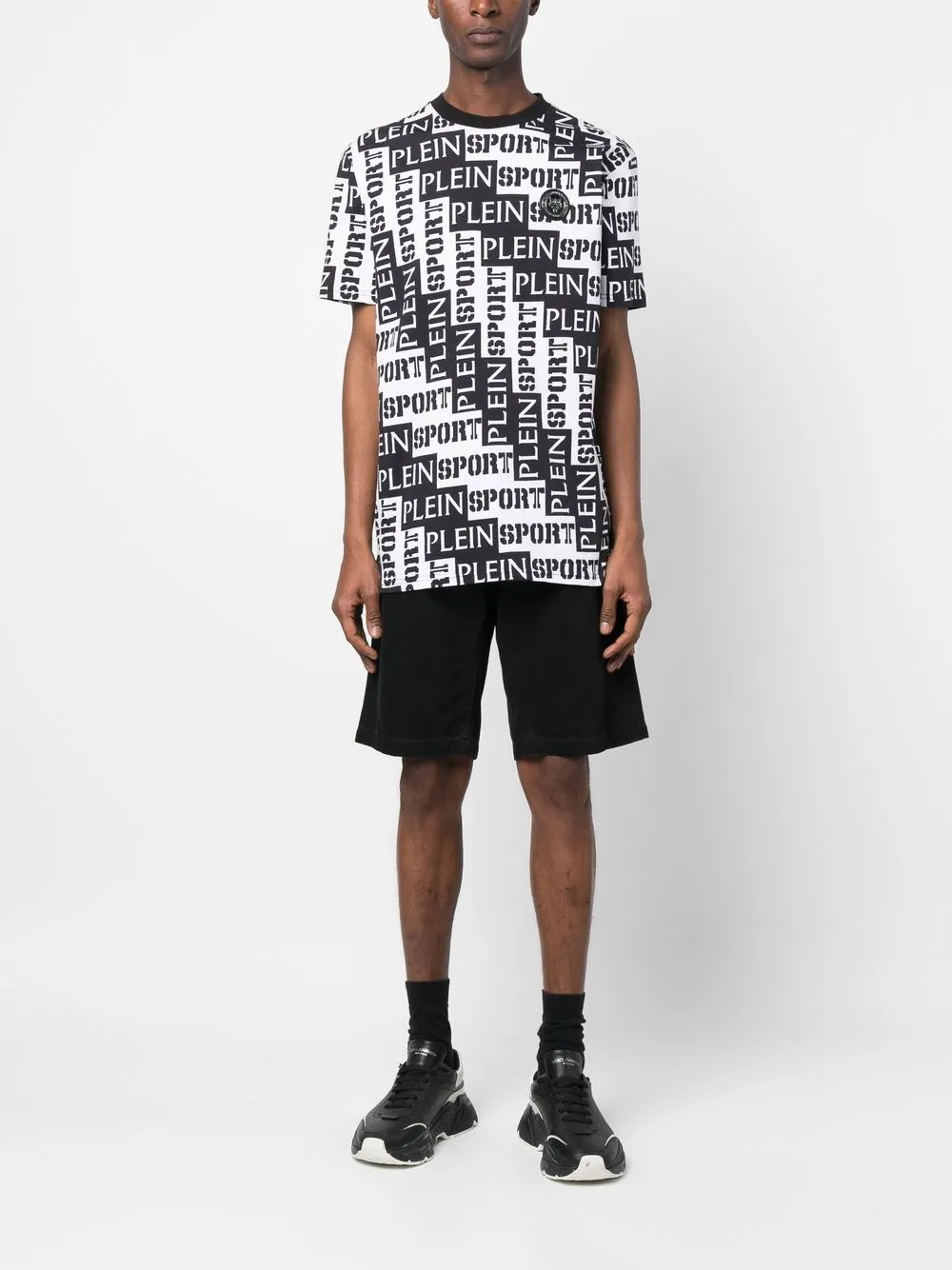 Plein Sport T-shirt met logo - Zwart