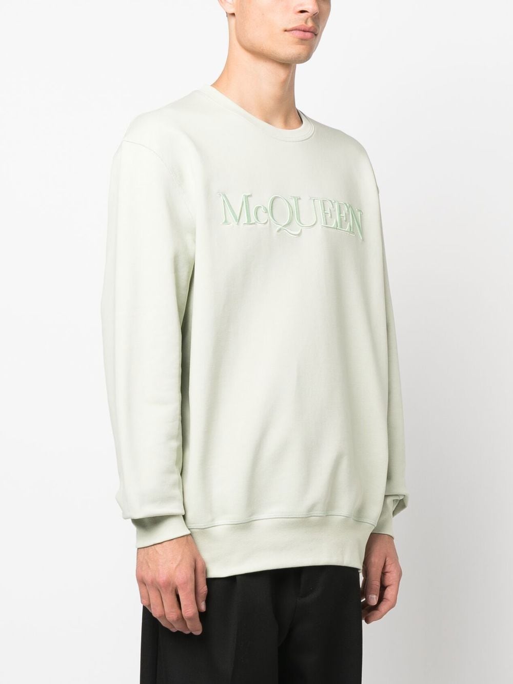 Shop Alexander Mcqueen Logo-embroidered Sweatshirt In Green