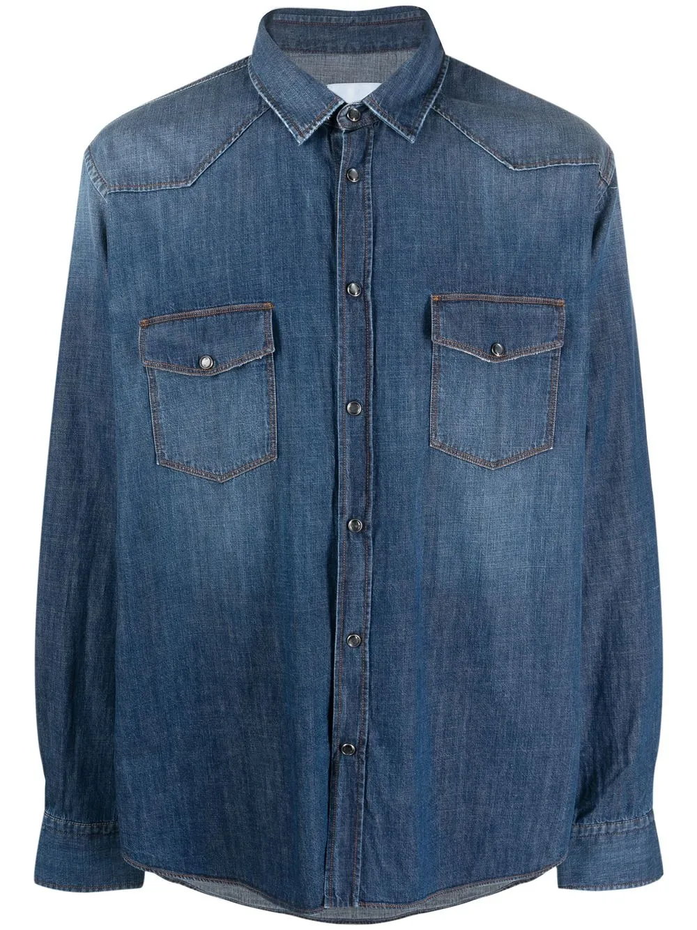 

PT Torino long-sleeve washed-denim shirt - Blue