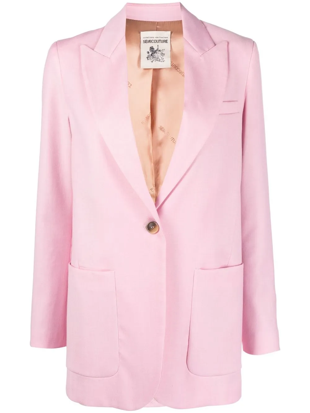 

Semicouture single-breasted wool blazer - Pink