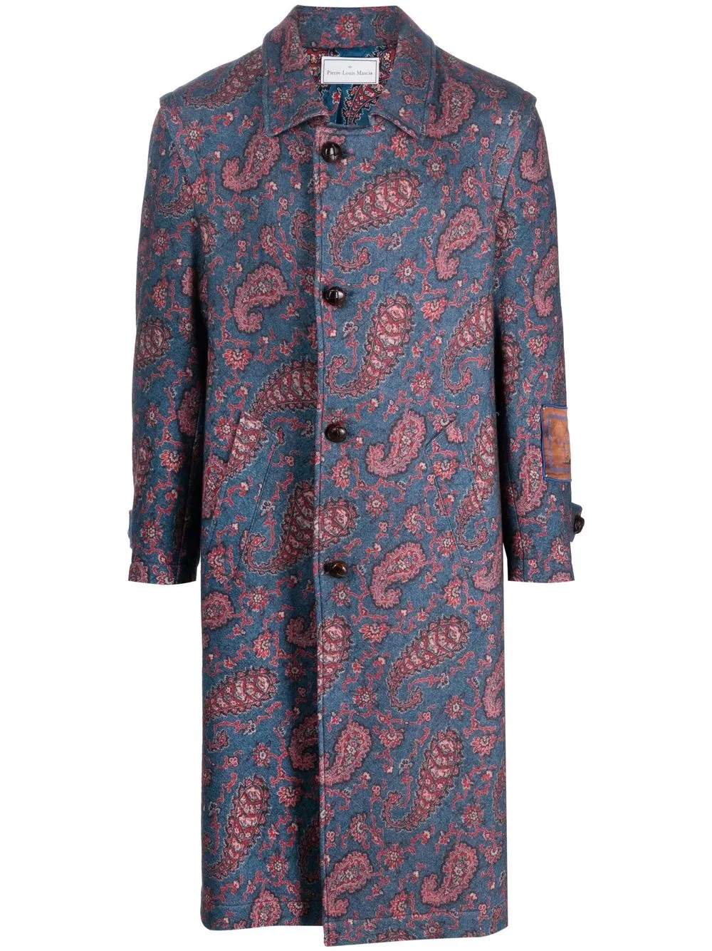 

Pierre-Louis Mascia paisley-print single-breasted coat - Blue