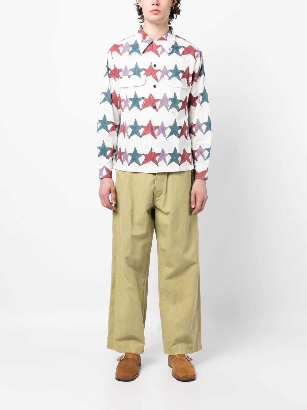Shop Story Mfg. Star-print Button-up Shirt In 白色