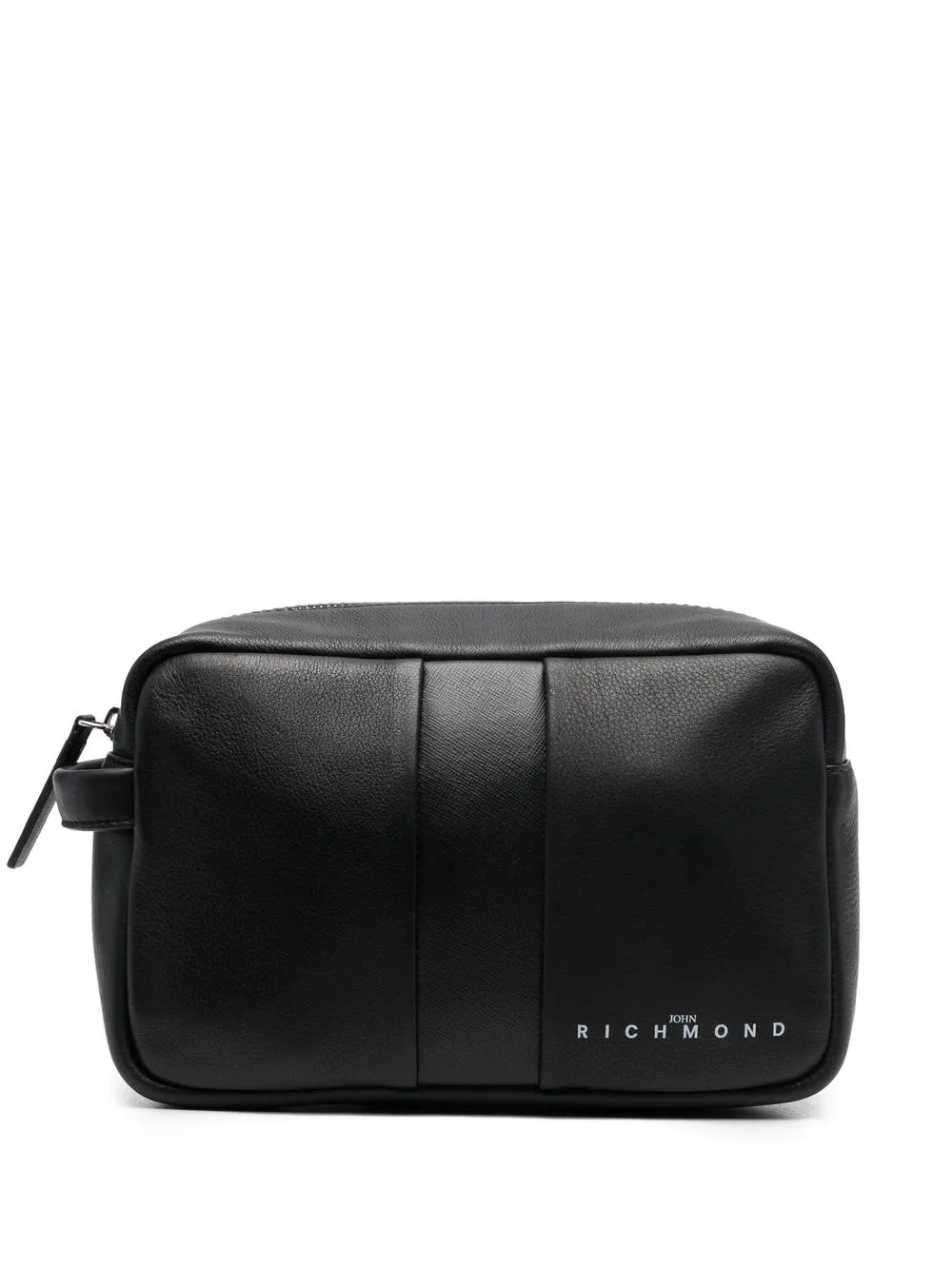 

John Richmond leather logo-print pochette - Black
