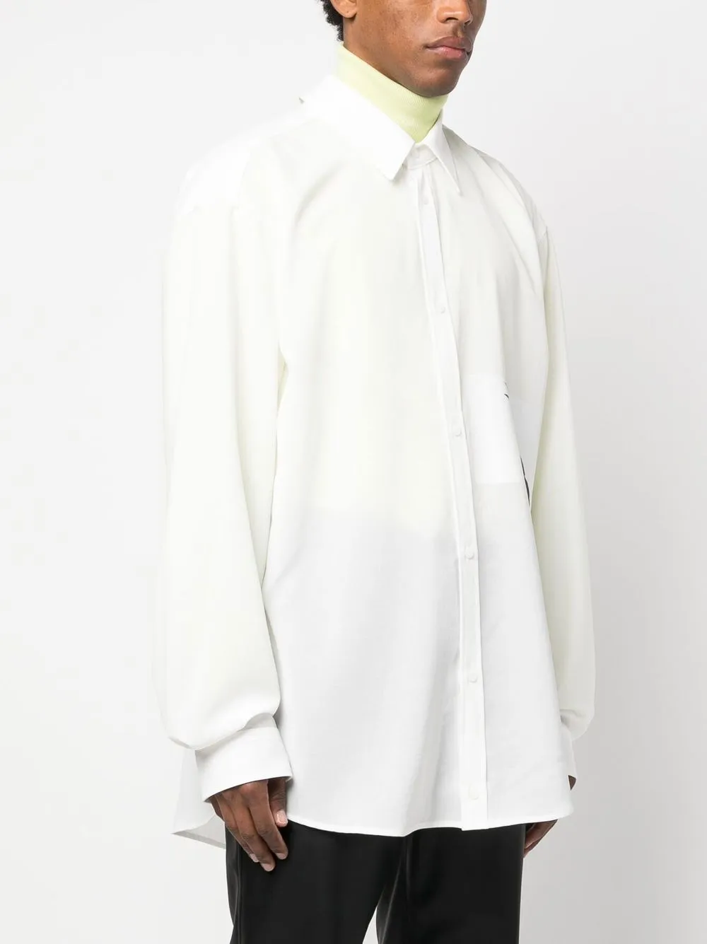  Yuiki Shimoji Crow-print Shirt Jacket - White 