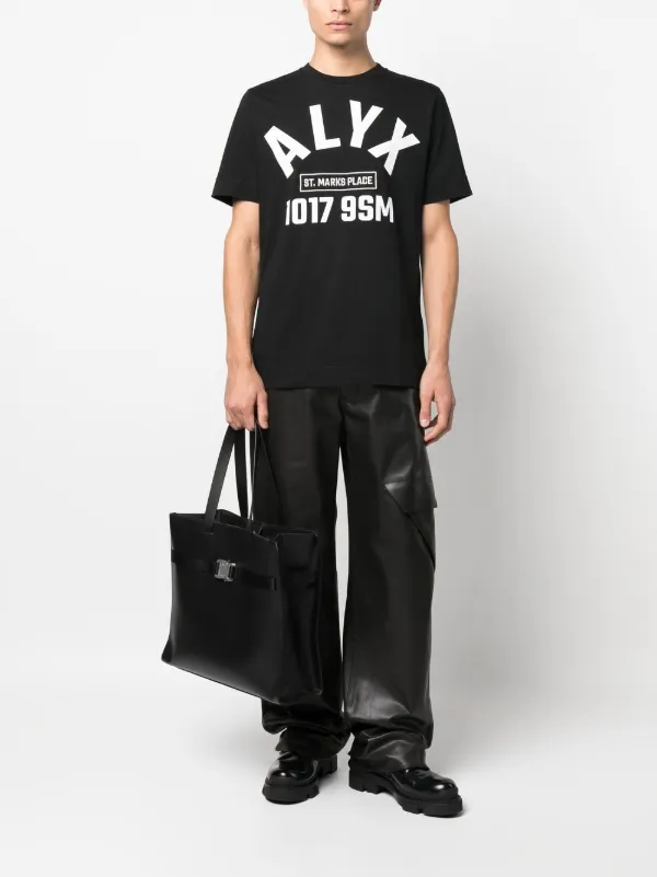 1017 ALYX 9SM Techno logo-print T-shirt | Black | FARFETCH