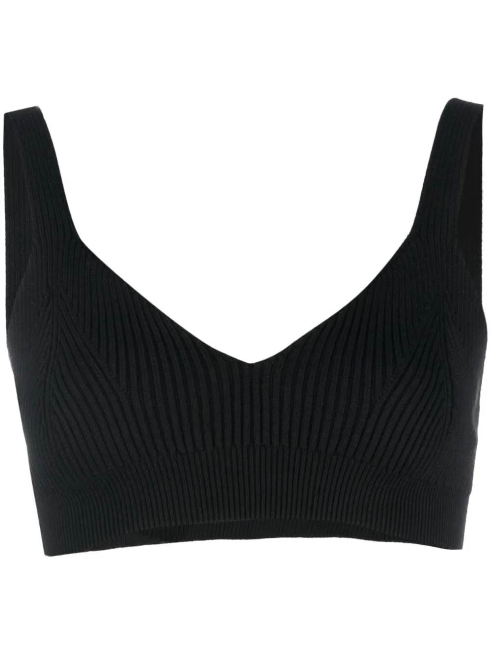 

Closed ribbed knit top - Black