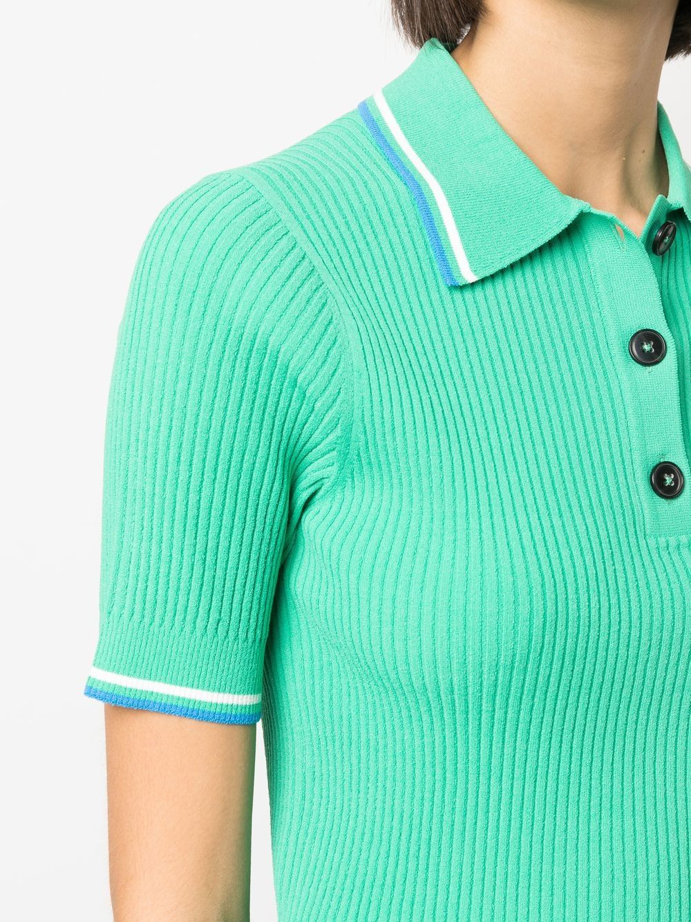 Closed ribbed-knit polo-top - Farfetch