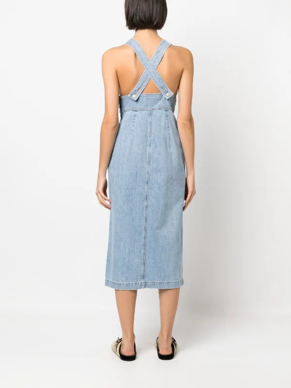 Closed Sleeveless Denim Midi Dress - Farfetch