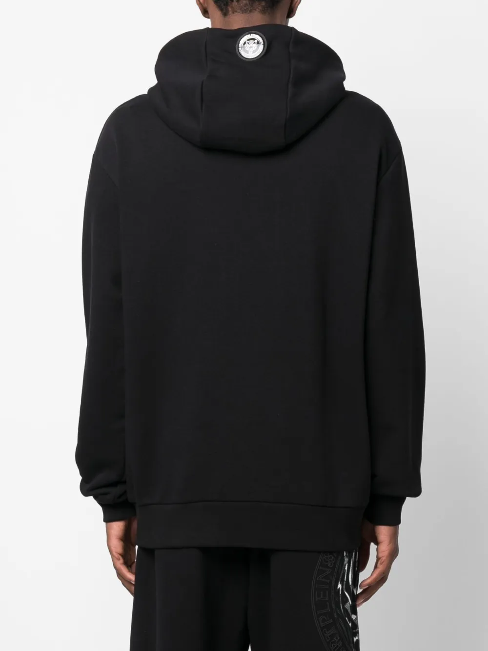 Plein Sport Logo-print Long-sleeve Hoodie In Schwarz