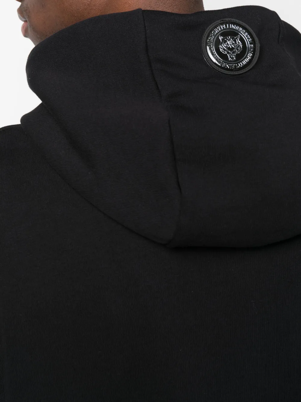 Plein Sport Logo-print Long-sleeve Hoodie In Schwarz