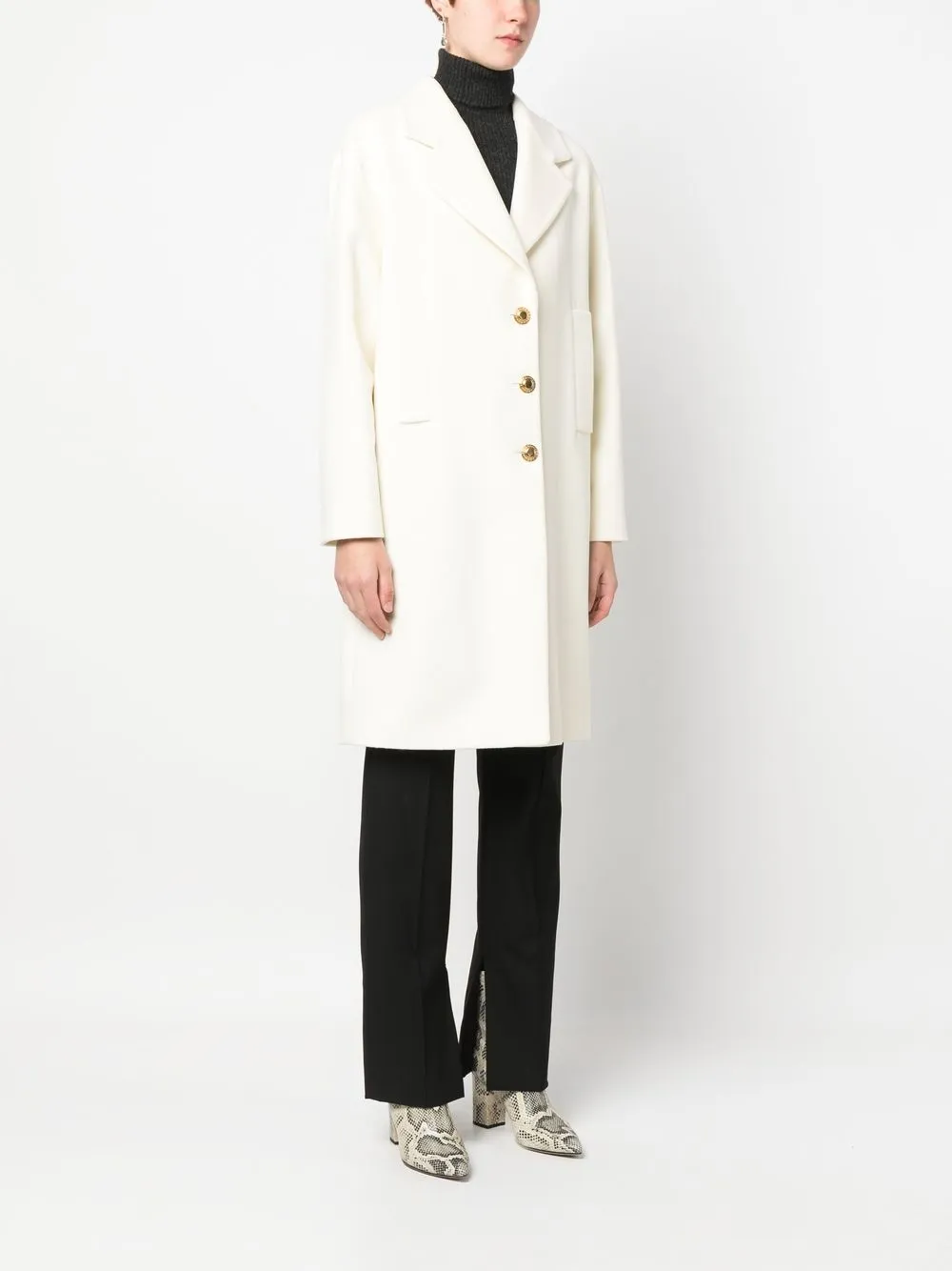Tagliatore Virgin-wool Single-breasted Coat In Neutrals
