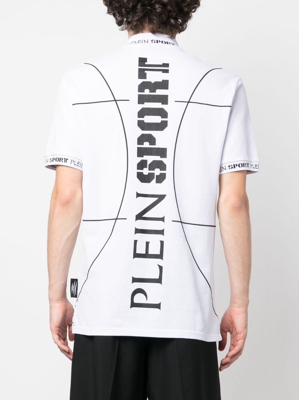 Shop Plein Sport Tiger-print Polo Shirt In White
