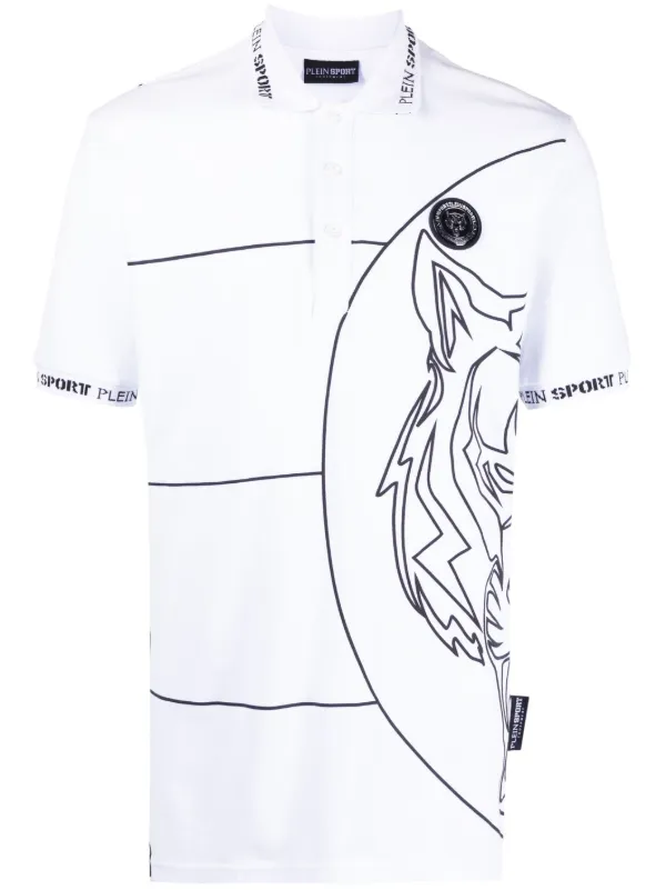 Plein Sport tiger-print Polo Shirt White FARFETCH IN