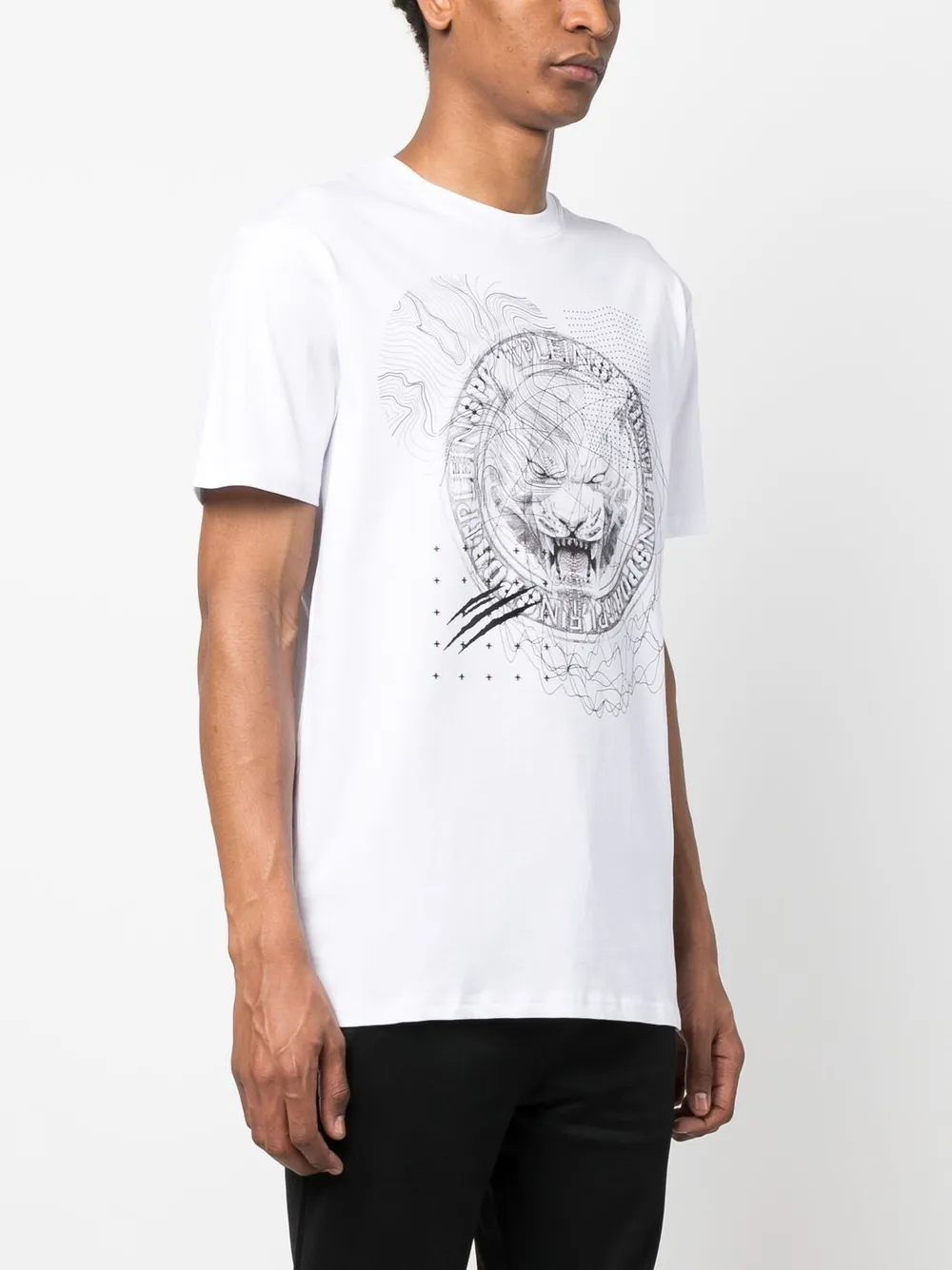 Plein Sport T-shirt met tijgerprint Wit