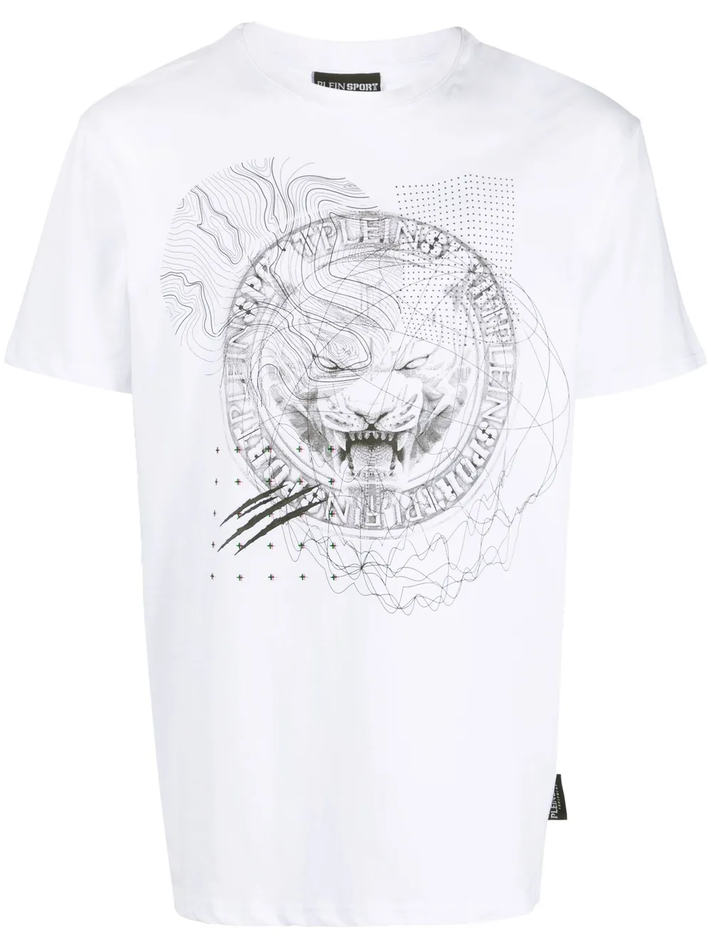 Plein Sport タイガープリント Tシャツ - ホワイト Plein Sport タイガープリント Tシャツ - ホワイト