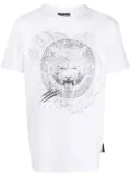 Plein Sport Tiger-print cotton T-shirt - White