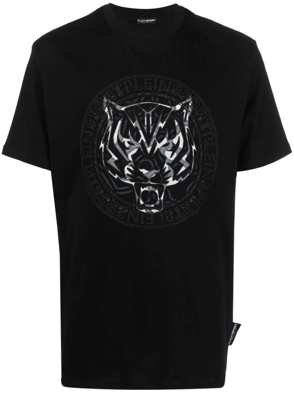Plein Sport Tiger-print T-shirt In Black