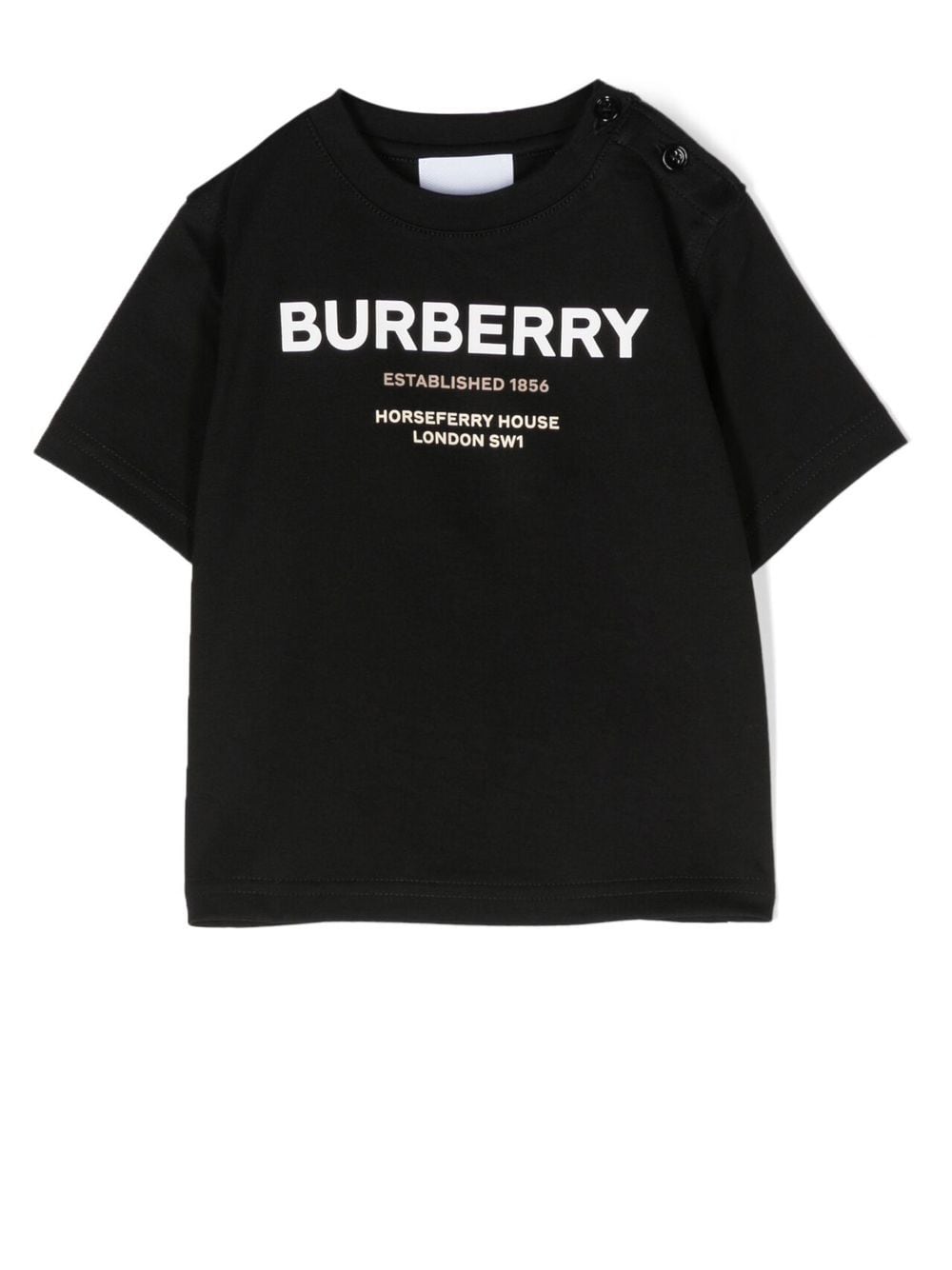 Burberry Babies' Logo-print Short-sleeved T-shirt In Black