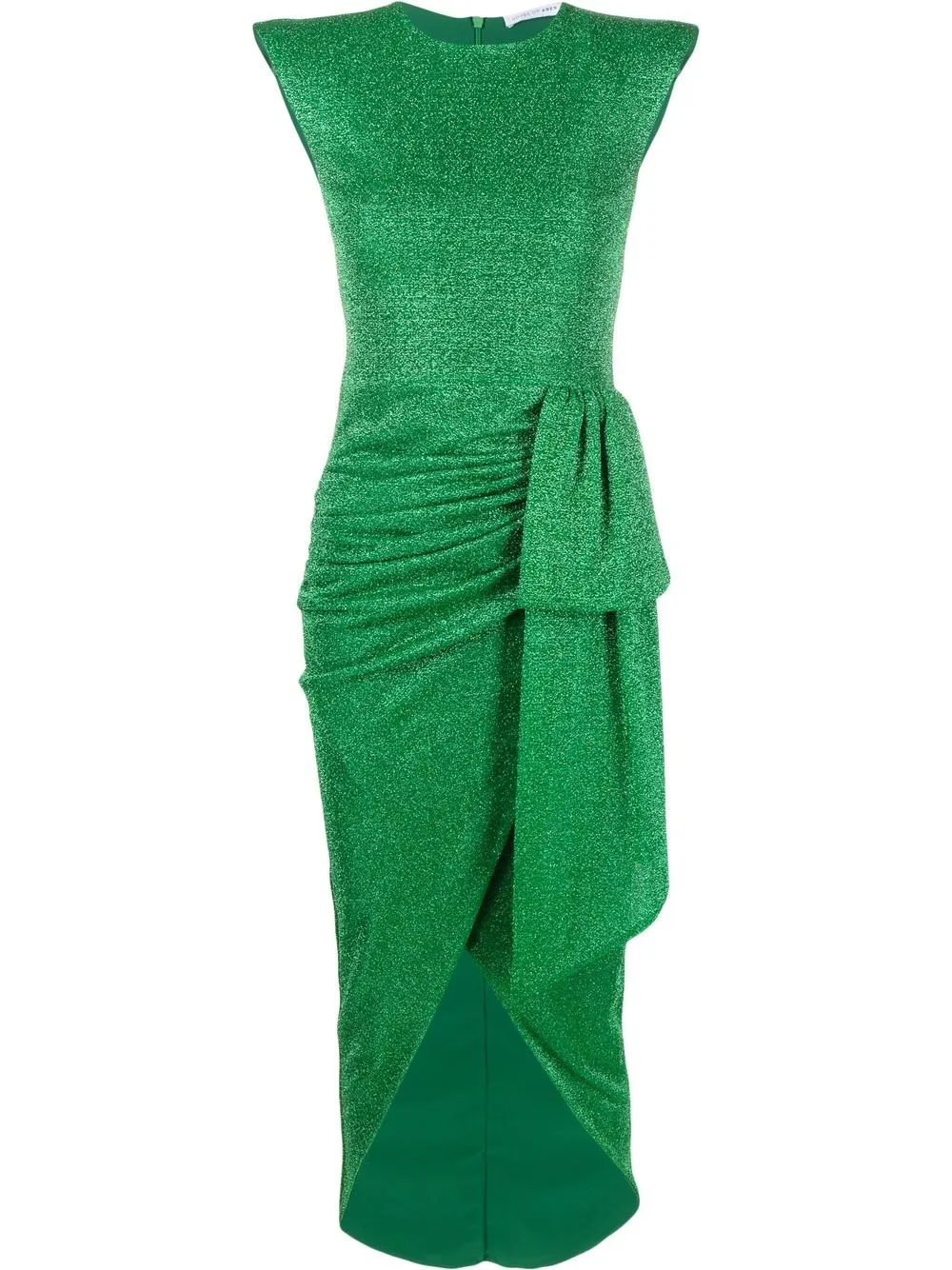 

Amen draped-detail metallic midi dress - Green