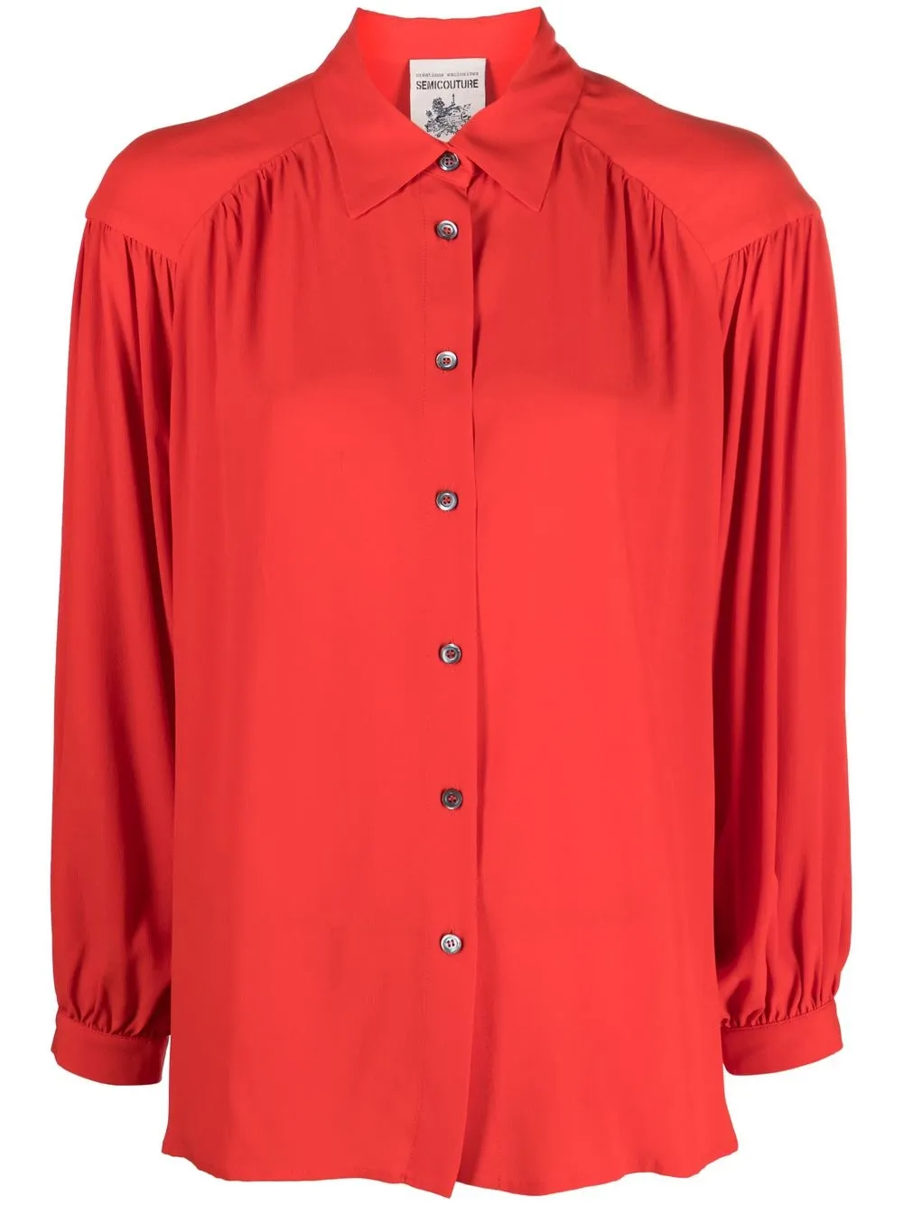

Semicouture pleated button-down blouse - Orange