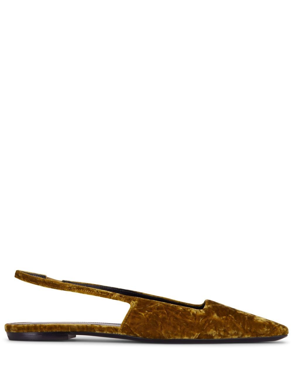 

Saint Laurent velvet slingback ballerina pumps - Yellow