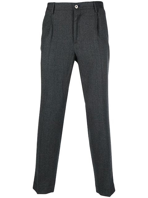 Incotex high-waisted tapered wool trousers